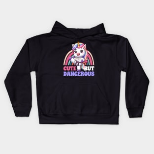 Cute But Dangerous Funny Karate Martial Arts Unicorn Girls Kids Hoodie